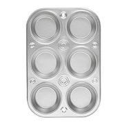 EZ Baker Steel 6-Cup Muffin Pan - American-Made, Natural Baking Surface that Heats Evenly for Perfect Baking Results